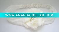 Wholesale fashion design white flower elastic hairband