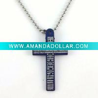 Wholesale Blue cross necklace