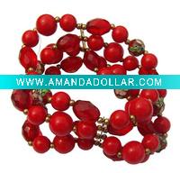 Wholesale Resin & Cloisonne Enamel Beads Bracelet / bangle