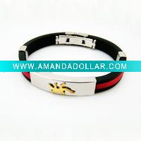 Wholesale Fashion New Stainless steel bracelet with silicone