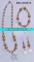 Wholesale Fashion starlike pendant bead necklace set