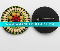 Wholesale Novel Wooden beaded Brooches