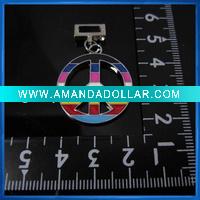 Wholesale Multi-Colored Enamel Peace Sign Charm