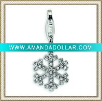 Wholesale Cubic Zirconia Snowflake Charm