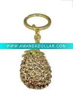 Wholesale Fashion engraved Pineapple key chain Handbag charms