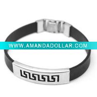 Wholesale 2011 charms silicone&stainless steel bracelets