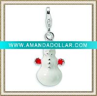 Wholesale Enameled Snowman Charm