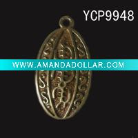 Wholesale YCP9948 Brass Pendant Charm with Gold Patina Plated