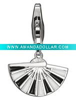 Wholesale C103 CHINESE FAN SILVER CHARMS