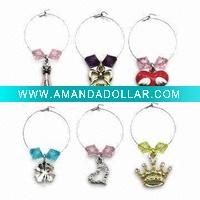 Wholesale Sets of Wine Charms for Wedding, Loop Diameter 25mm