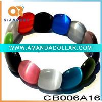 Wholesale 2011 Fashion Jewelry Colorful Cat's eye Stone Beaded Bracelet