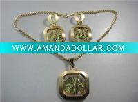 Wholesale latest charming golden jewelry set