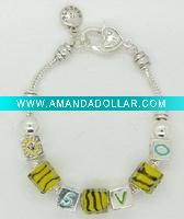 Wholesale Brand bracelet with beads and charms
