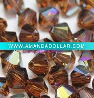 Wholesale Faceted Crystal Bicone Beads Smoked Topaz AB 5301 For Sw