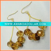Wholesale Gold plated earring with shining acrylic bead