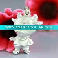 Wholesale low price 925 silver oxen charm