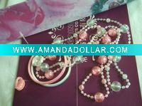 Wholesale 2011 fashion kids AB color beaded necklace