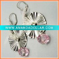 Clip-on earring dangle a shining acrylic bead