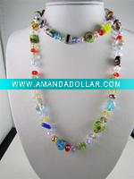 Wholesale crystal necklace,murano necklace,millefiori necklace,glass beads necklace,fashion necklace,fashion jewelry