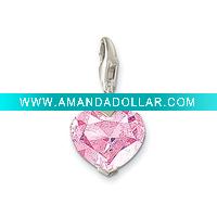 Wholesale C0013 PINK CZ HEART CHARM