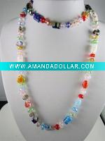 Wholesale crystal necklace,murano necklace,millefiori necklace,glass beads necklace,fashion necklace,fashion jewelry