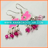 Wholesale Flower pendant earring dangle some shining acrylic bead
