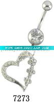Wholesale belly button ring with heart shape charms