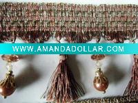 Tassel fringe with bead trim