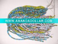 millefiori glass beads in string