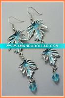 Wholesale Fashion Double Leaf Tone Earring Dangle A Acrylic Bead
