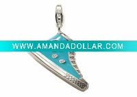 Wholesale Blue Alloy Peace Shoes Charms