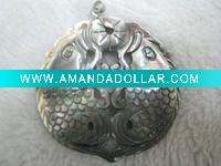 Wholesale fashion red double fish shell charms