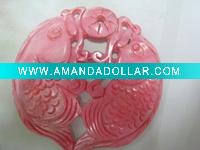 Wholesale fashion red double fish shell charms