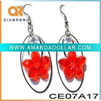 2011 Flowers Shape Crystal Bead Earrings