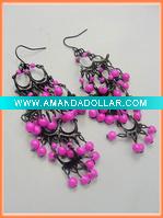 Mini bead earring with gun black plated