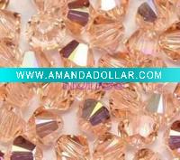 Faceted Crystal Bicone Beads Light Peach AB 5301 For Swa