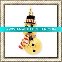 Wholesale 14K Gold Enameled Snowman Charm