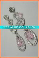 Wholesale Letter "S" Knot Drop Earring with crystal & acrylic bead