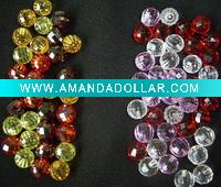 Wholesale Cubi Zircon assort color faceted round beads 10mm