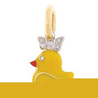 Wholesale C618 crown yellow duck enamel clip on clasp charm