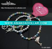 FASHION STRETCH BEADED BRACELET SET FOR KIDS IN 7.5 "