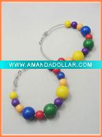 Wholesale Hoop earring with multi-color bead