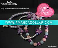 Wholesale FASHION STRETCH BEADED BRACELET SET FOR KIDS IN 7.5 "