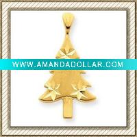 Enameled With CZ Christmas Tree Charm