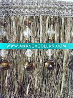 Tassel fringe with bead trim