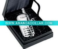 mobile shape hip flask set
