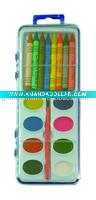 10pc Paint Set W/Brush & 8pc Crayons - A07715