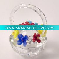 Wholesale Crystal Basket of Coloured Flowers