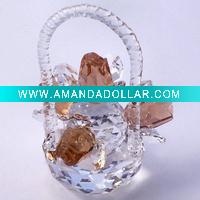 Wholesale Crystal Basket of Coloured Flowers