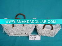 white rattan basket
